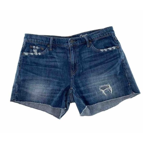 Gap 1969 Original Best Girlfriend Jean Shorts Womens Size 27 Distressed Cut Off - Picture 1 of 10